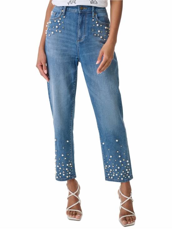 Karl Lagerfeld Denim - Karl Lagerfeld Paris- Women's Imitation Pearl Denim Jeans - Coastal Blue